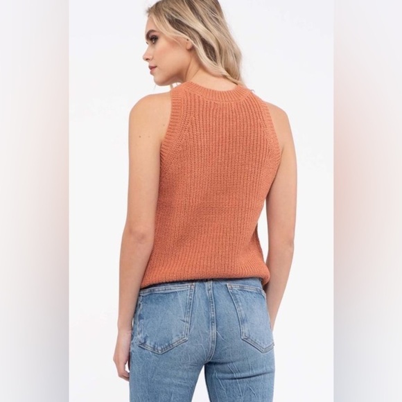 NWT Mine Women’s Knit Sweater Sleeveless Tank Top Sz Small, Sienna Orange - Picture 5 of 11